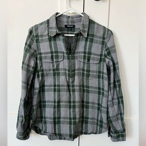 Madewell 1/4 Zip Flannel - woman’s sm